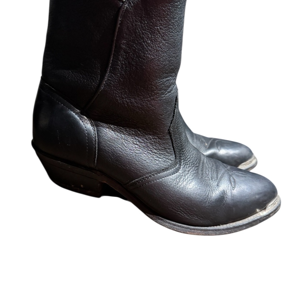 Boulet Black Leather Ankle Boots